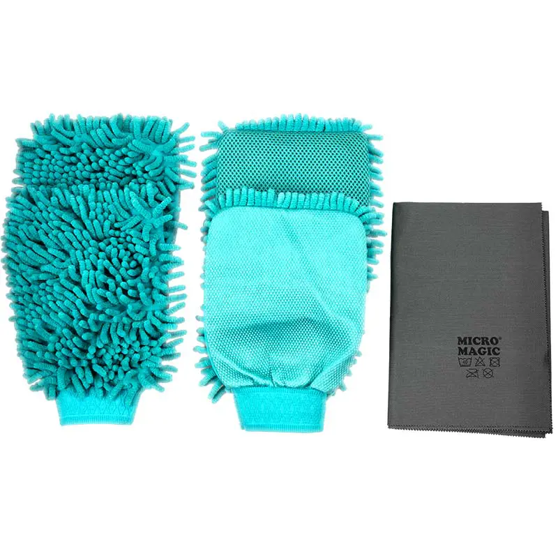 Waschhandschuh Set mit Poliertuch Türkis Pastaclean Waschhandschuh Set mit Poliertuch Türkis Pastaclean