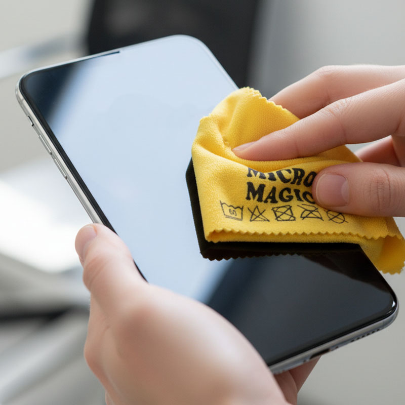 Brillenputztücher, 5-teiliges Set, gelbes Mikrofaser-Reinigungstuch, ideal für Brillengläser, Handys, Displays, fusselfrei, schonende Reinigung, effektiv gegen Fingerabdrücke, vielseitig einsetzbar, Pflegezubehör für optische Geräte