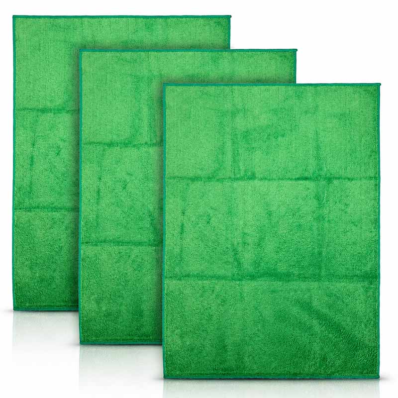 Mikrofaser-Bodentücher 3er-Set 50 × 70 cm saugstark Grün ideal für Bodenreinigung in Haushalt und Gewerbe robust und langlebig für gründliche Sauberkeit auf verschiedensten Oberflächen