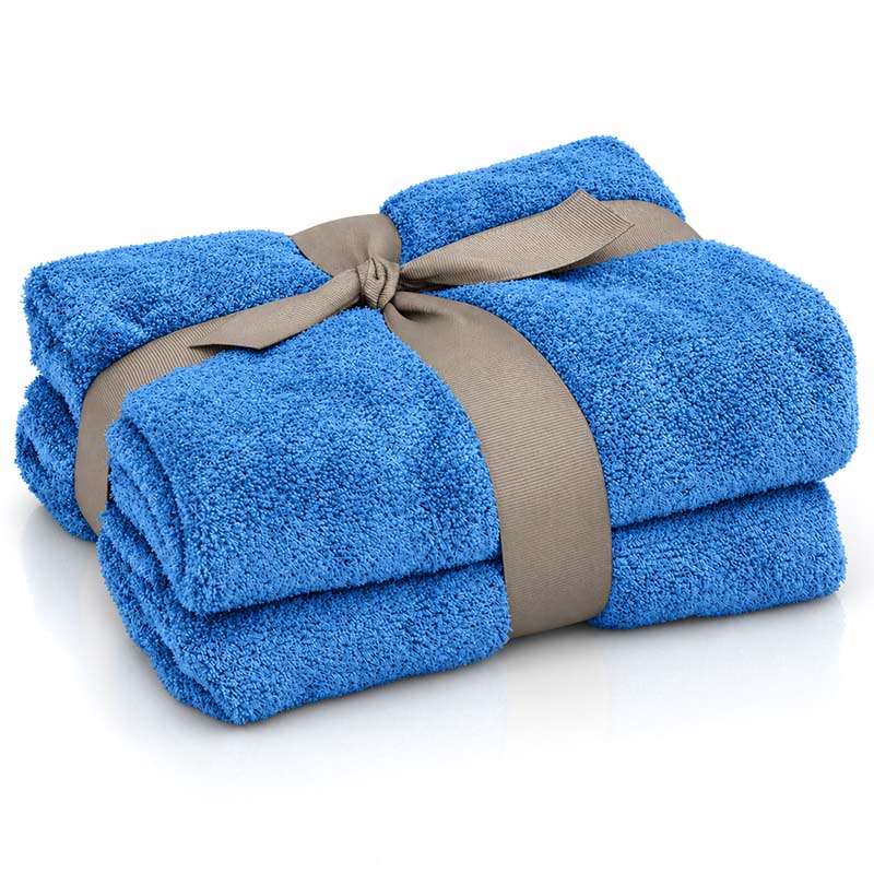 Sport & Freizeit Badetuch 70 x 140 cm (Taubenblau) Geschenk Set, 2tlg.