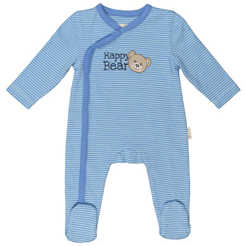 Baby Pyjama langarm mit Fuß (Blau)