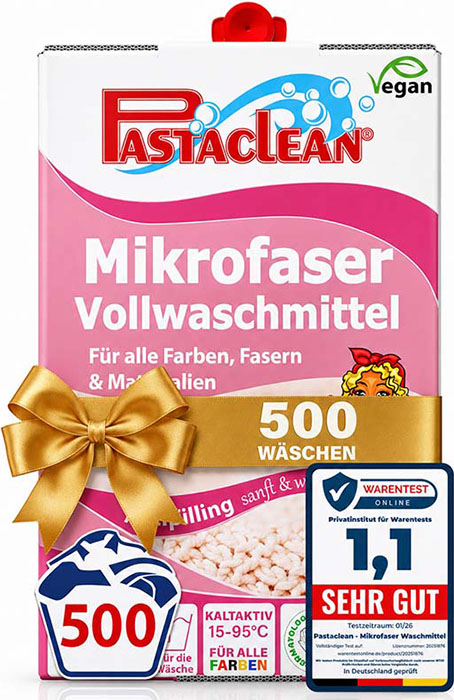 Pastaclean Mikrofaser Vollwaschmittel 5 Liter für bis zu 500 Waschladungen