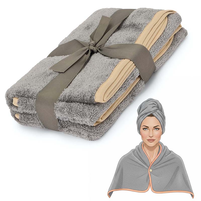 Pastaclean Kosmetik- und Frisierhandtücher im 2er-Set in Grau aus Mikrofaser, antibakteriell, schnelltrocknend, saugstark und Oeko-Tex zertifiziert, ideal für Hautpflege und Haarpflege