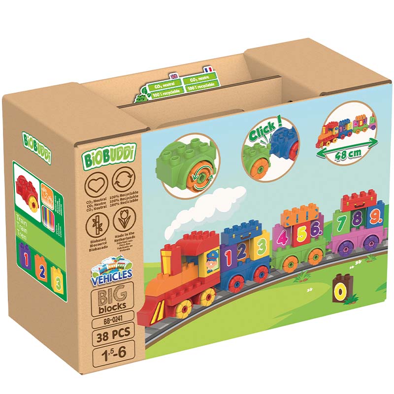 Bio Bausteine (38 Teile) BiOBUDDi Zahlen Zug
