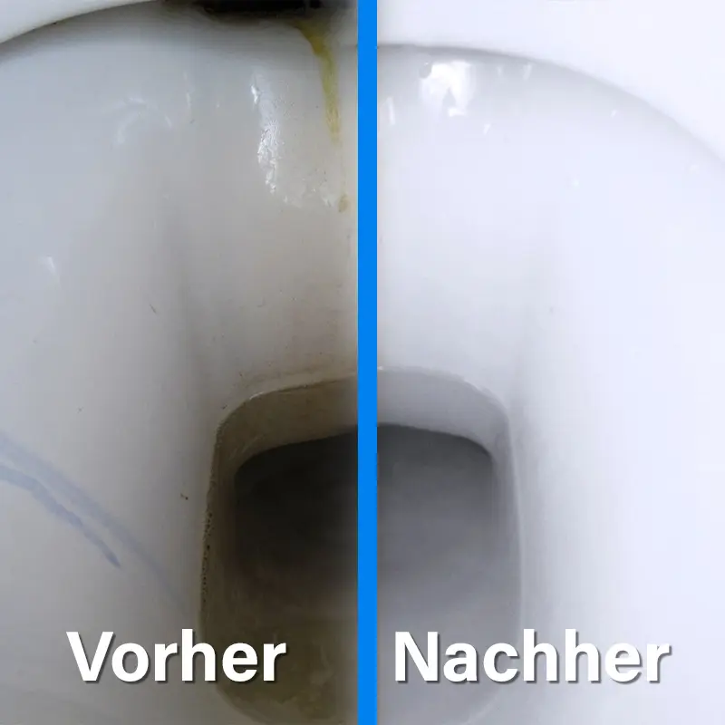 WC Pulver Vorher Nachher