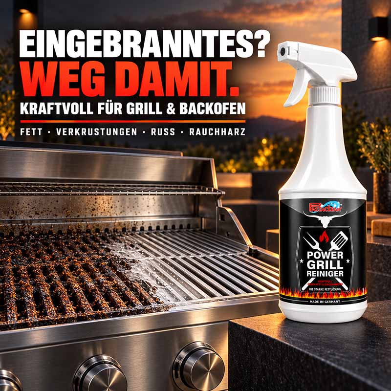 Grillreiniger 1.000 ml gegen Eingebranntes, entfernt Fett und Verkrustungen, geeignet für Grill und Backofen, kraftvolle Reinigungswirkung