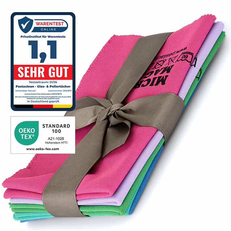 Glas-Poliertücher 5er-Pack (Bunt) Mikrofasertücher antibakteriell