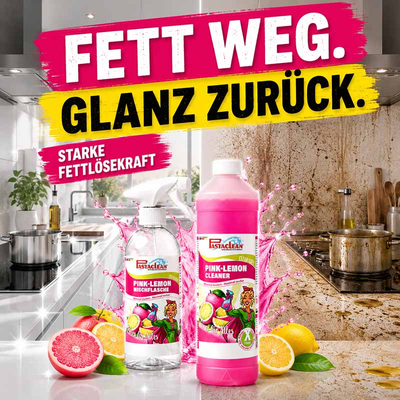 Pink Lemon Cleaner (1000 ml) Universalreiniger Konzentrat – Starker Fettlöser für den Haushalt