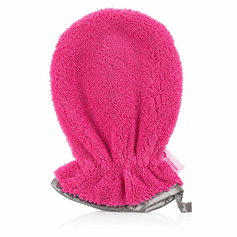 Peelinghandschuh & Waschhandschuh 3er Set in Beere für Gesicht, Körper, Dusche und Make-up Entfernung, ideal für sanfte Hautpflege und Reinigung.