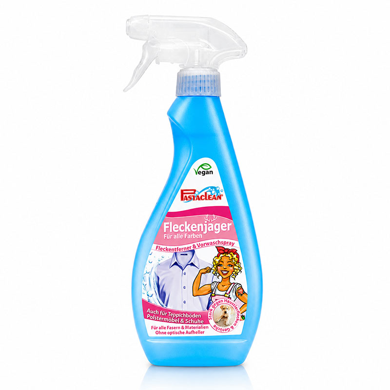 Fleckenentferner Vorwaschspray, 500ml, geeignet für Textilien und Teppiche, vegan, Pastaclean Marke, effektive Wäschevorbehandlung, sauberer und frischer Duft, für alle Fasern und Materialien, keine optischen Aufheller.