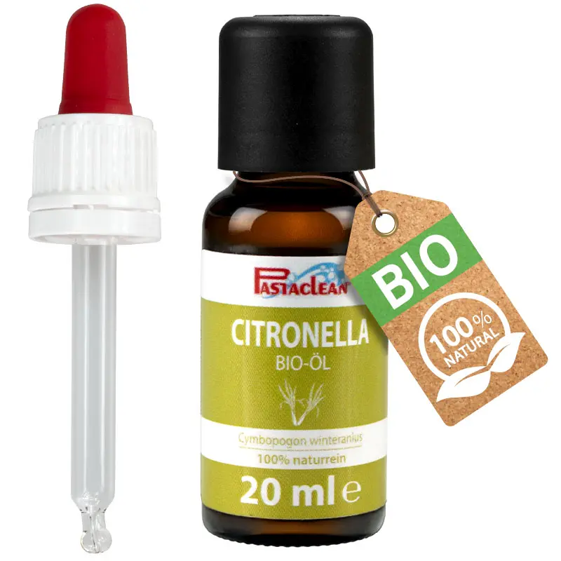 Bio Citronellaöl Cymbopogon Winterianus mit Pipette Pastaclean Bio Citronellaöl Cymbopogon Winterianus mit Pipette Pastaclean
