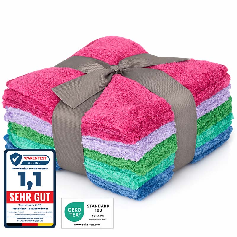 Flauschi Putztücher 10er-Pack Geschenk Set, farbige Reinigungstücher, ideal für Haushalt, Mikrofaser, hohe Saugfähigkeit, OEKO-TEX Standard zertifiziert, geeignet für Oberflächenreinigung, umweltfreundlich und strapazierfähig