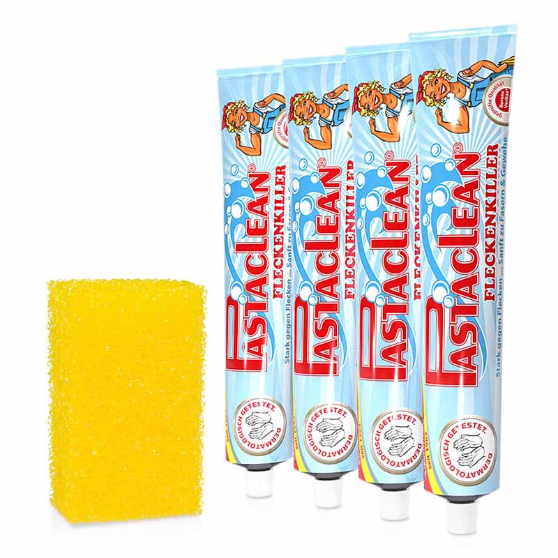 Fleckenpaste Fleckenentferner 4tlg Fleckenentferner Fleckenpaste 4 Stück mit Schwamm Pastaclean