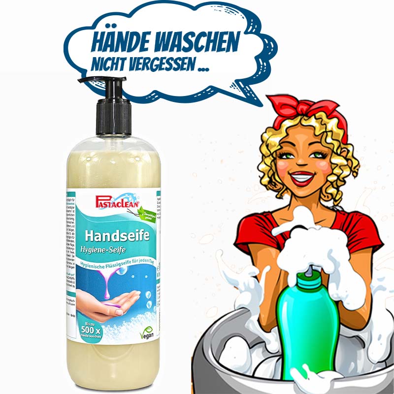 Miss Pastaclean wäscht sich die Hände mit der Handseife im Angebot miss-pastaclean-waescht-sich-die-haende-mit-der-handseife-im-angebot