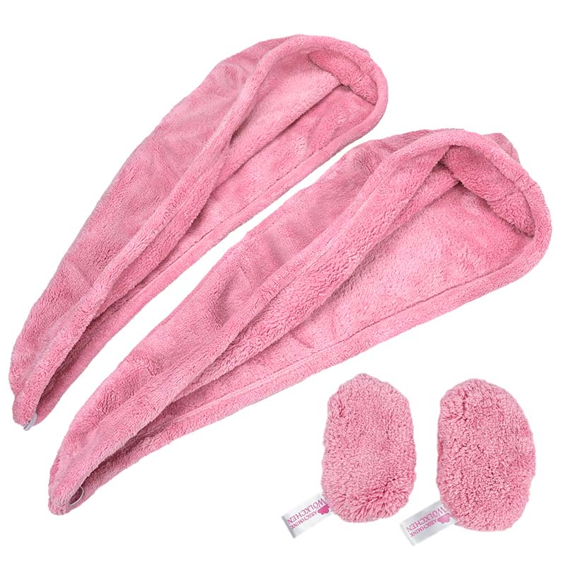 Haarturban mit Abschminkpads Rosa