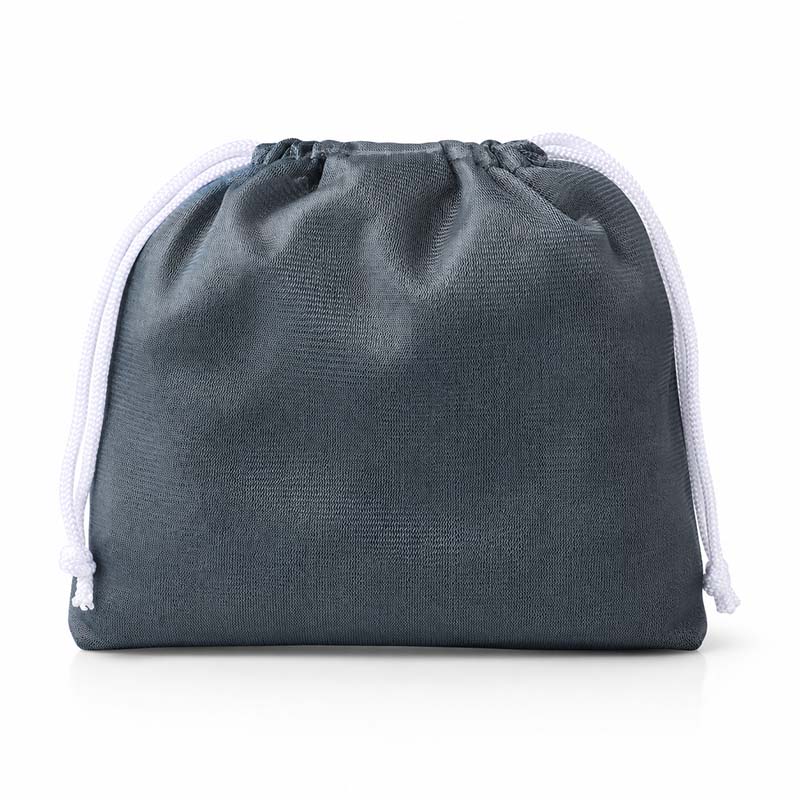 Kosmetik Haarband Damen 3er Set, Farbe Grau, ideal für Make-up, Gesichtspflege, Wellness, Yoga und Sport, praktische Aufbewahrung in grauem Beutel.