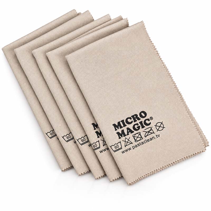 Micro Magic Glas-Poliertücher - Trockentuch Set (Sand), 5tlg.