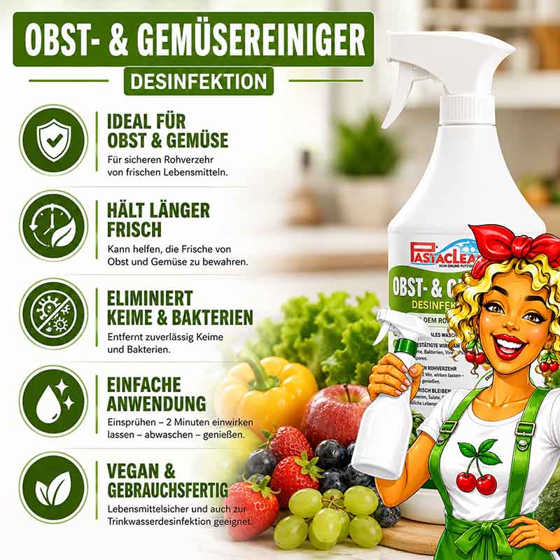 Obst und Gemüse Desinfektion (1 Liter) Reiniger für Lebensmittel