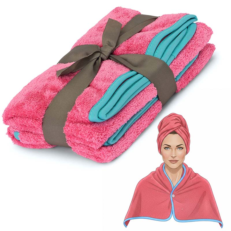 Pastaclean Kosmetik- und Frisierhandtücher im 2er-Set in Beere aus Mikrofaser, antibakteriell, schnelltrocknend, saugstark und Oeko-Tex zertifiziert, ideal für Hautpflege und Haarpflege