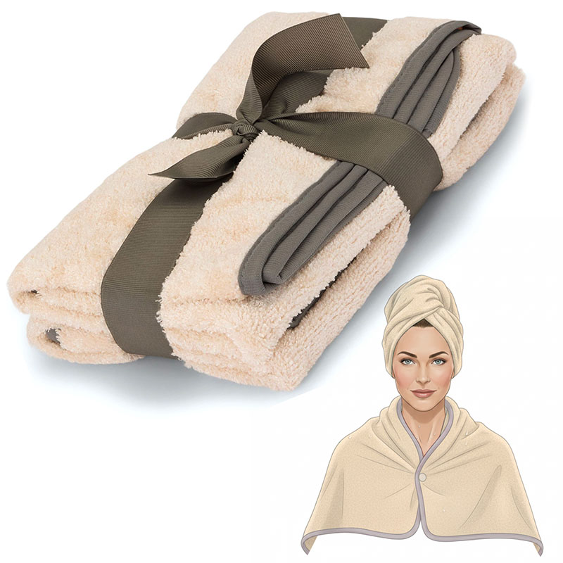 Pastaclean Kosmetik- und Frisierhandtücher im 2er-Set aus Mikrofaser in Kitt, saugstarke Beauty-Handtücher für Hautpflege und Haarpflege, antibakteriell und Oeko-Tex zertifiziert