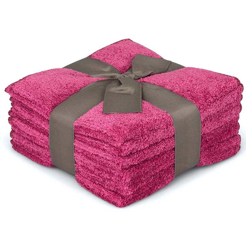 Flauschi Putztücher 10er-Pack in Beere, weiche saugstarke Mikrofasertücher als Geschenkset gebündelt. Ideal für Küche, Bad, Auto und Haushalt, fusselfrei, langlebig und perfekt für streifenfreie Reinigung.