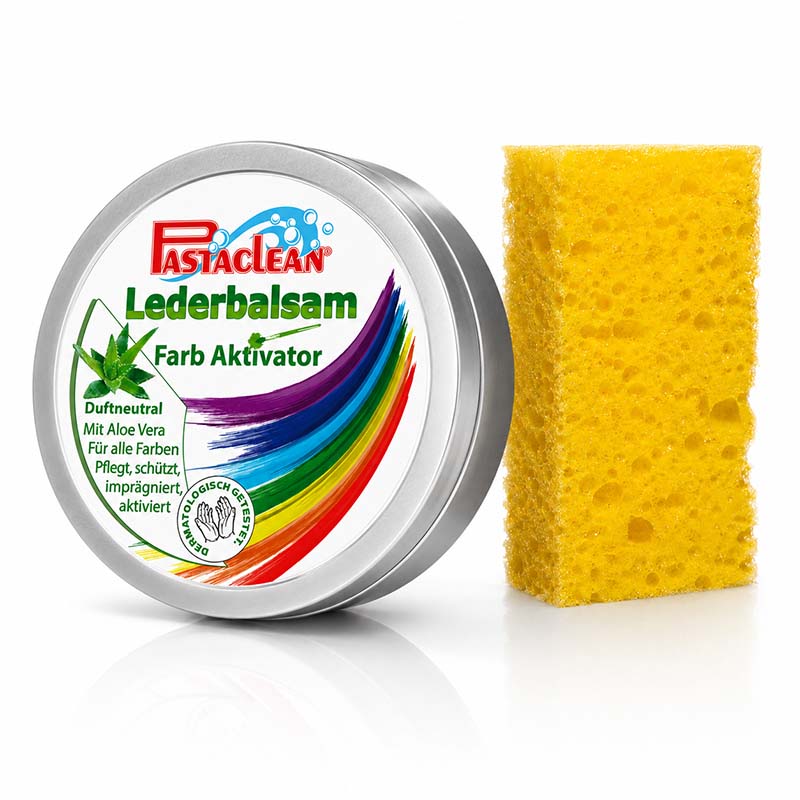 Pastaclean Lederbalsam Farb Aktivator, duftneutral, 250 ml, pflegt, schützt und imprägniert alle Lederfarben mit Aloe Vera, ideal für Lederpflege und Farbauffrischung.