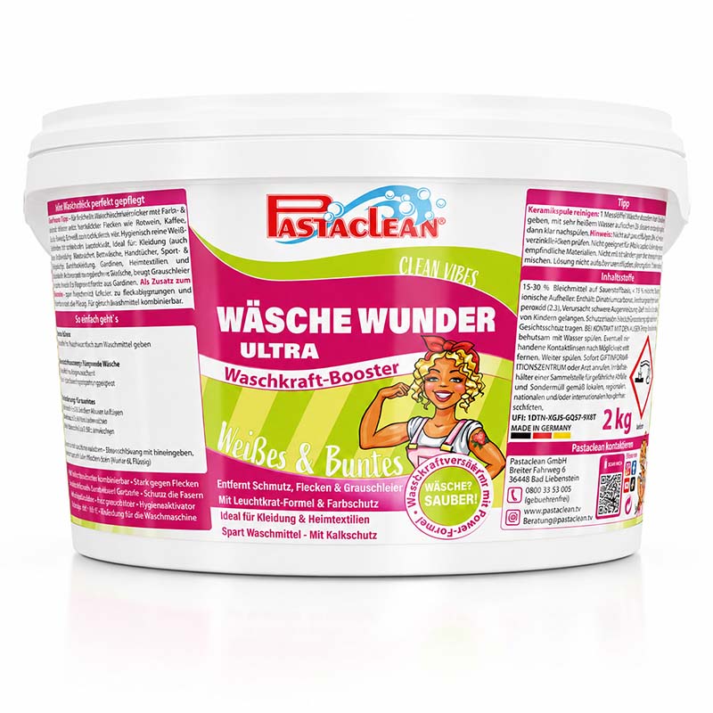 Wäsche Wunder Ultra - kraftvoller Waschkraftverstärker für Weiß- & Buntwäsche, 2 kg
