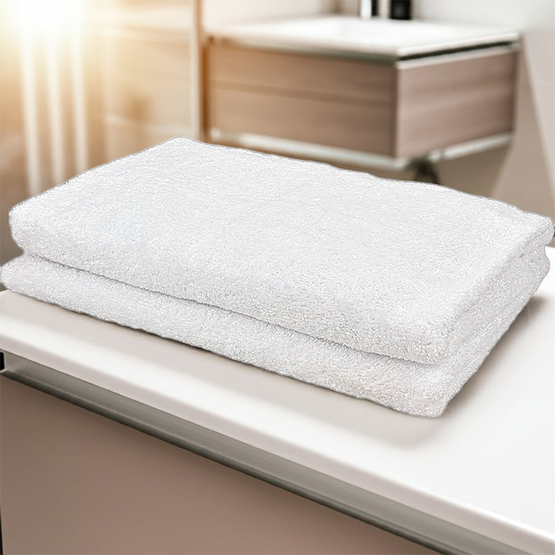 2er-Pack Badetücher 70 x 140 cm (Weiß) Perfekt für Strand, Sauna & Gym
