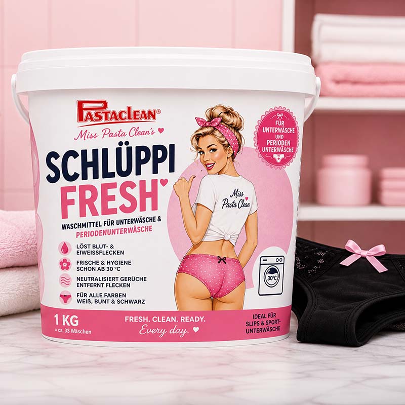 Unterwäsche Waschmittel Schlüppi Fresh – Spezialwaschmittel für Periodenunterwäsche & hautnahe Textilien