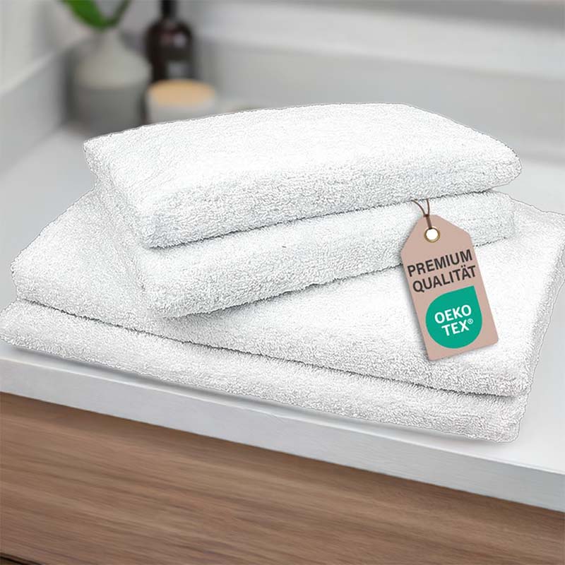 Handtuch Badetuch Set in Farbe Weiss von Pastaclean Handtuch Badetuch Set in Farbe Weiss von Pastaclean