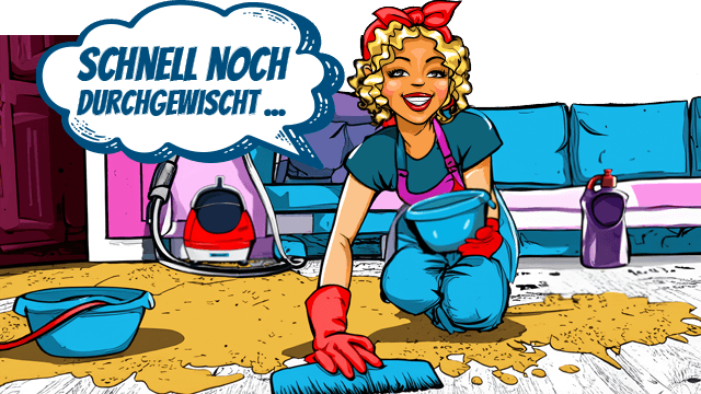 schnell noch durchgewischt Miss Pastaclean putzt den Boden schnell noch durchgewischt Miss Pastaclean putzt den Boden