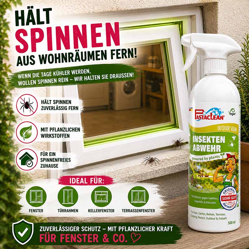 Pastaclean Insektenschutz Spray Set für Haut und Umgebung, 100 ml Mücken- und Zeckenspray, 750 ml Insektenspray, pflanzliche Wirkstoffe für sicheren Schutz gegen Insekten im Haus, Garten, Balkon und beim Camping