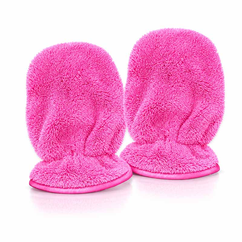 Bambus-Reinigungshandschuhe 2er-Set, pink, ideal für Haushalt und Auto, aus weichem Material zur gründlichen und sanften Reinigung.