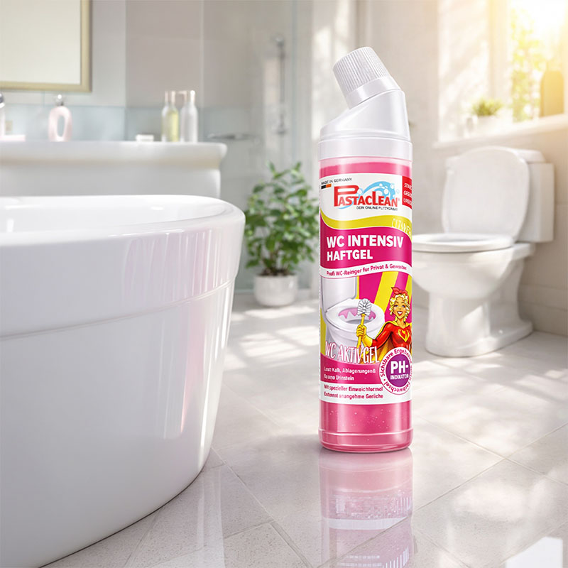 WC Reiniger stark gegen Urinstein und Kalk, 750 ml, WC Intensiv Haftgel, Farbwechsel-Aktiv-Formel, entfernt Ablagerungen, hygienische Reinigung, Bad, Toilette, WC, Sauberkeit, Fleckenentfernung, Geruchsneutralisation, Praktisch, Effektiv, Reinigungsmittel