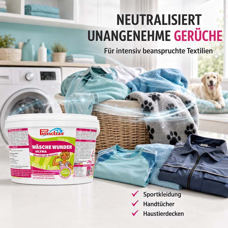 Wäsche Wunder Ultra - kraftvoller Waschkraftverstärker für Weiß- & Buntwäsche, 2 kg
