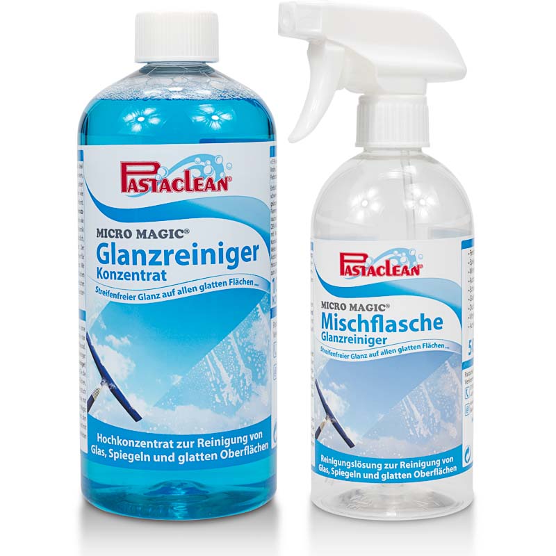 Glasreiniger 1 Liter mit Mischflasche Pastaclean