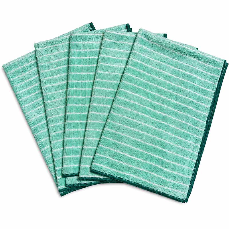Bambus Geschirrtücher Set, 5 Stück, saugfähige Küchenhandtücher, ideal für Küche, Bad, Haushalt, weiche Bambusfasern, langlebig, umweltfreundlich, grün-weiß gestreift, nachhaltige Geschirrhandtücher, vielseitig einsetzbar, saugstark und strapazierfähig.