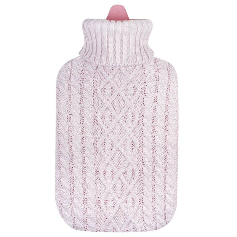 SOXO Wärmflasche mit Bezug, 1,8l (Rosa Pullover)