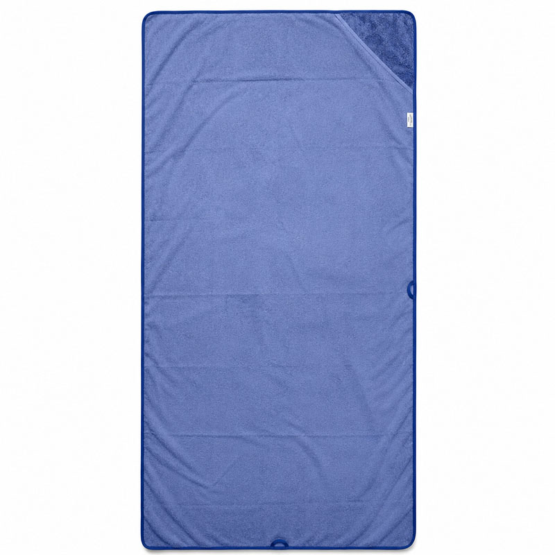 Mikrofaser Strandtuch XXL 200 × 100 cm mit Wertsachenfach, schnelltrocknend in Taubenblau, ideal für Strand, Pool und Reise