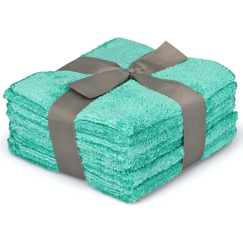 Flauschi Putztücher 10er Set Türkis – weiche Mikrofasertücher als Geschenkset