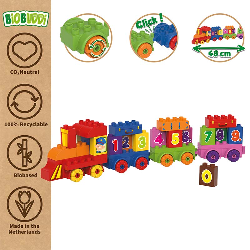 Bio Bausteine (38 Teile) BiOBUDDi Zahlen Zug