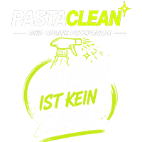 Logo von Pastaclean, deinem Online-Putzvorrat, aufgelockert durch gelbe und weiße Schrift.