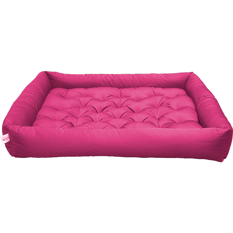 Hundebett Eckig mit orthopädischen Hundekissen (Pink/3XL)