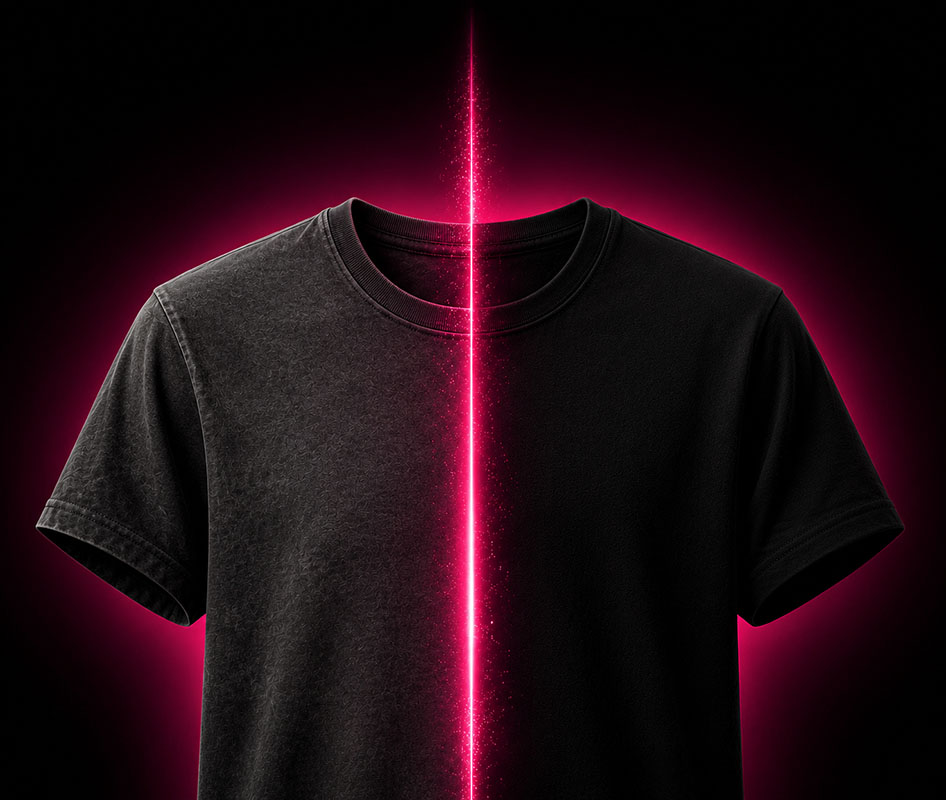 Schwarzes Baumwoll-T-Shirt mit futuristischem Neonlicht-Hintergrund, geeignet für Alltag und Freizeit, modisches Design für Herren und Damen.
