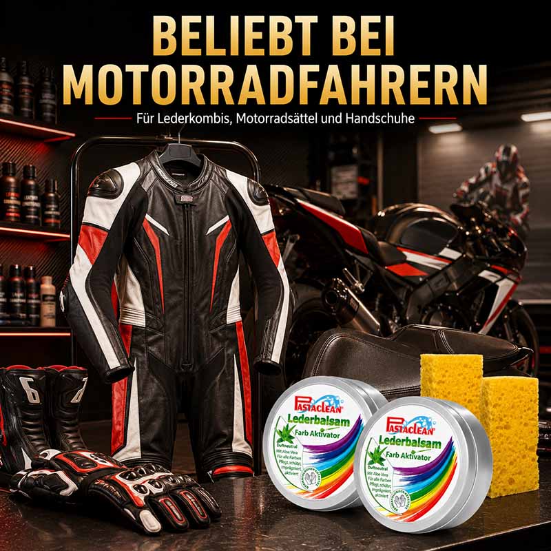 Pastaclean Lederpflege Set mit 2x 250 ml für Motorradbekleidung, Ledersättel und Handschuhe, wasserabweisend und pflegend, ideal für Lederkombis und Motorradfahrer.