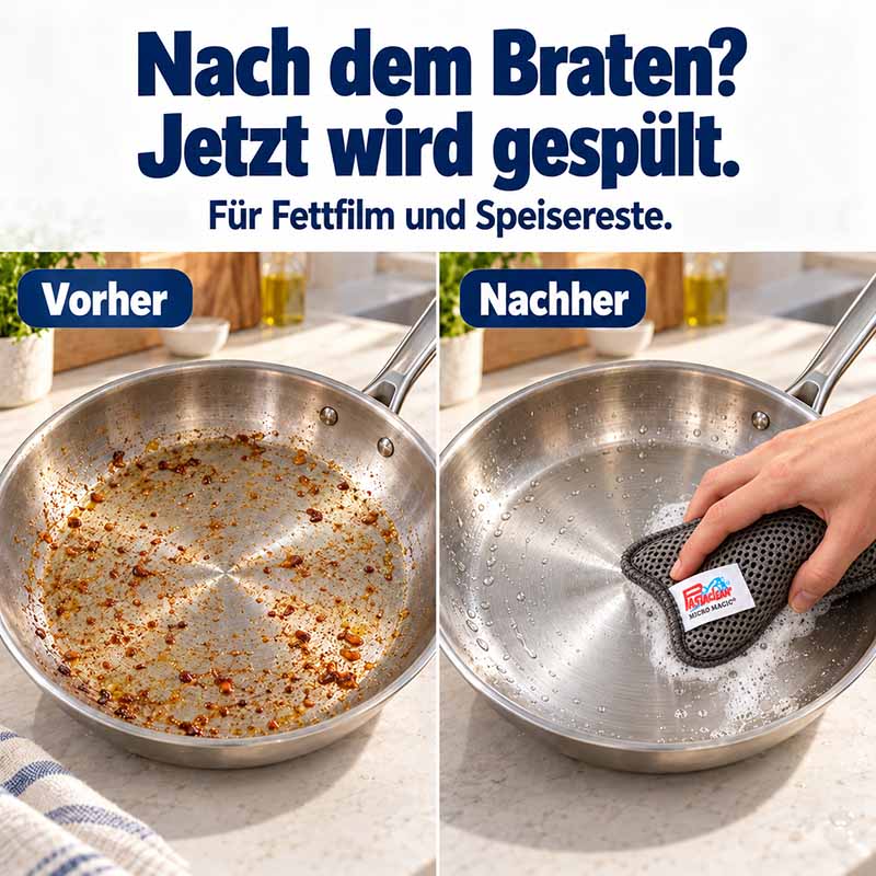 Antibakterielle Spülschwämme Set, 6 Stück, Wellenschwamm zur effektiven Entfernung von Fettfilm und Speiseresten auf Küchenoberflächen und Geschirr, ideal für hygienische Reinigung.