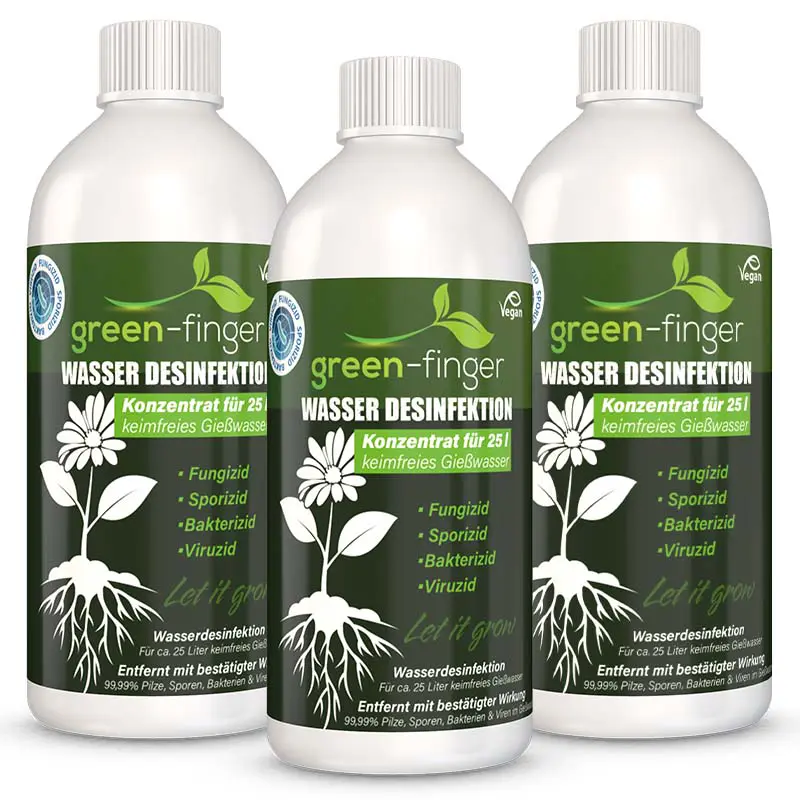 GREEN-FINGER Wasser Desinfektion für keimfreies Gießwasser - Let it grow, 3x 500 ml