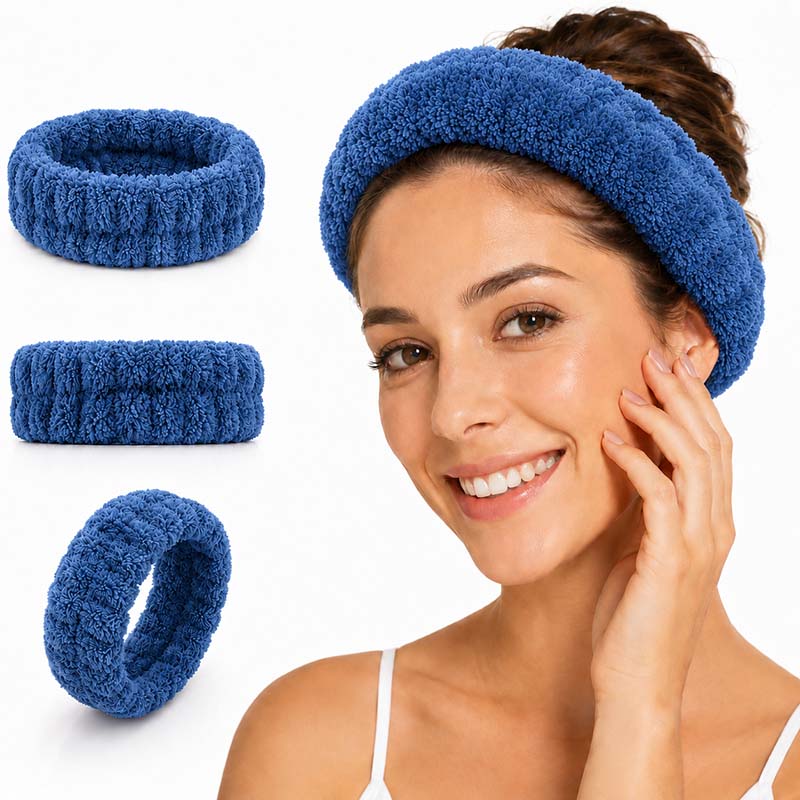 Kosmetik Haarband Damen 3er Set Taubenblau geeignet für Make-up Gesichtspflege Wellness Yoga Sport weiches elastisches Material praktisch für Haarstyling tägliche Pflege vielseitig kombinierbar angenehmer Tragekomfort hochwertige Qualität