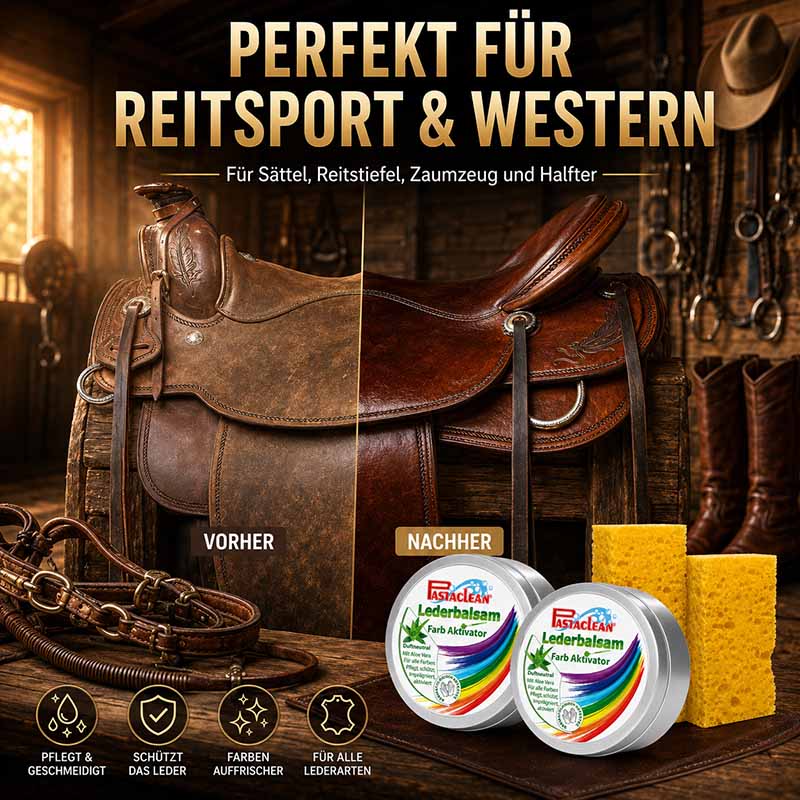 Pastaclean Lederpflege Set 2x 250 ml für Sättel, Reitstiefel, Zaumzeug, Halfter; pflegt, schützt das Leder und frischt Farben auf; geeignet für alle Lederarten im Reitsport und Westernbereich.