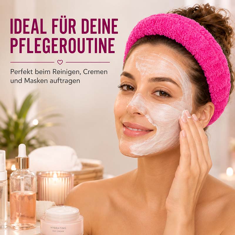 Kosmetik Haarband 3er Set Beere für Damen, ideal für Make-up, Gesichtspflege, Wellness, Yoga und Sport. Perfekt zum Reinigen, Eincremen und Auftragen von Masken.